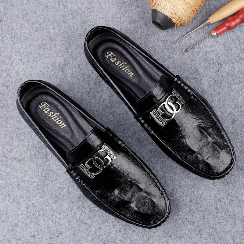 Fashion Genuine Leather Fashion Men Loafers Classic Slip-on Man Casual Shoes Moccasins Comfortable Non-slip Driving Shoes Business Flats