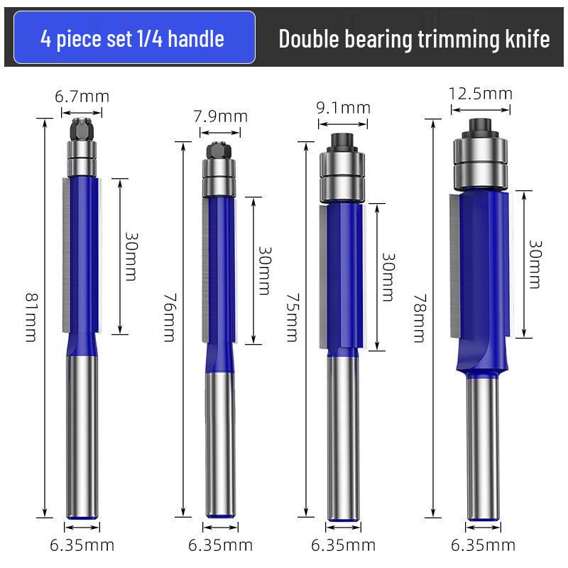 Holzbearbeitungs-Gravier-Trimm-Messer Doppellager-Fräsmaschine mit zweischneidigem Fräser und Plattenkreissäge