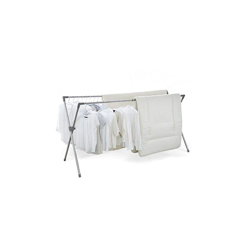Iris Ohyama Multi-functional Foldable Clothes Drying Rack for Futons, Extendable, 130-225cm Wide, CSX-230, Gray