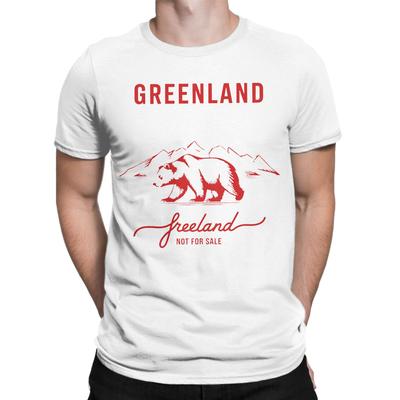 Awesome Greenland Is Not For Sale T-Shirts Men O Neck 100% Cotton T Shirts Polar Bear Short Sleeve Tees Classic Clothes - Men...