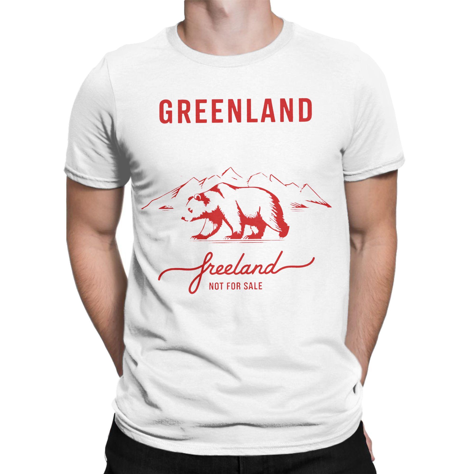 

Awesome Greenland is Not For Sale T-Shirts Men O Neck 100% Cotton T Shirts Polar Bear Short Sleeve Tees Classic Clothes - Men... 5XL різнокольоровий