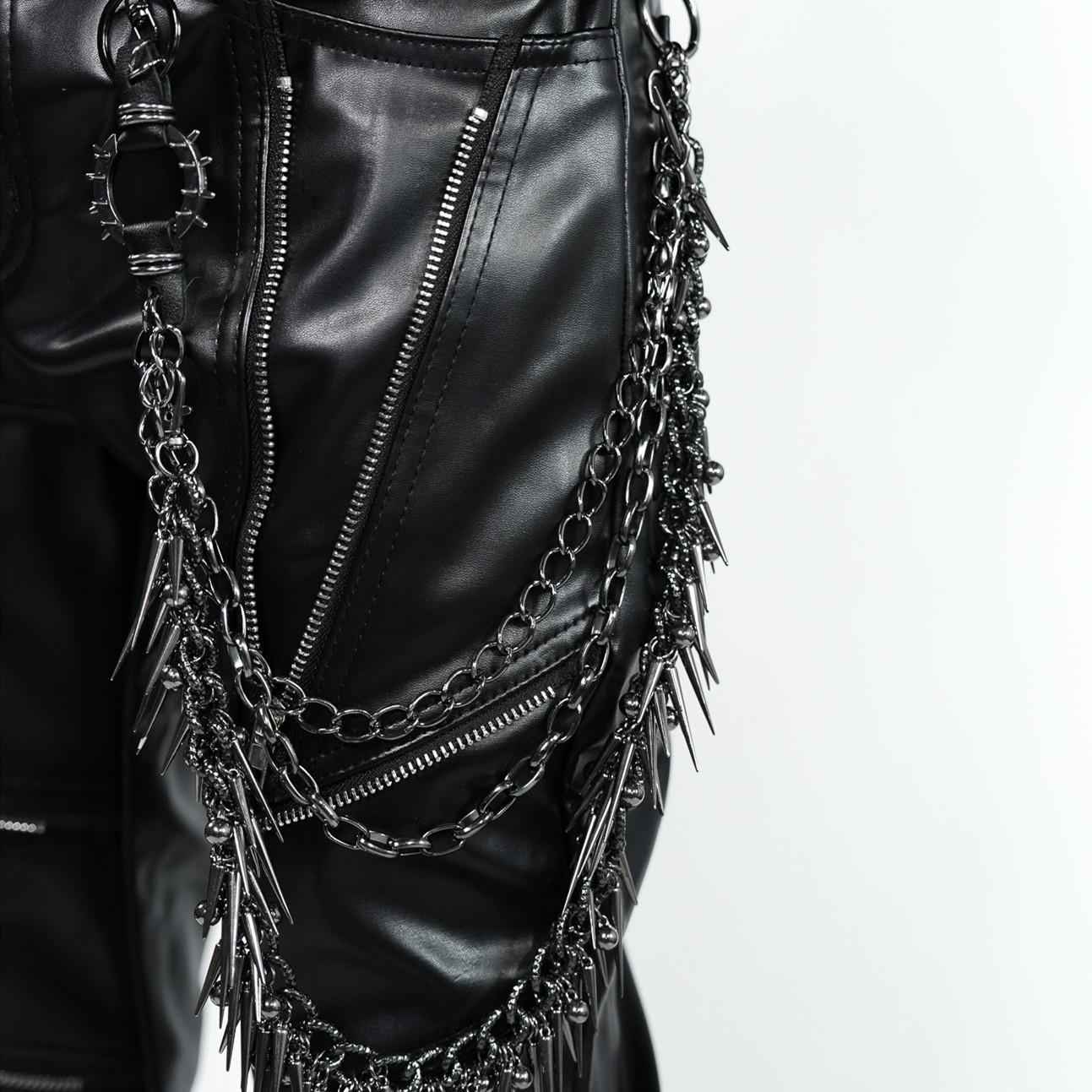 

Multi-layer Metal Thorns Rivet Gothic Punk Belt Chain Man Woman Vintage Hip Hop Rock Pants Chain Bag Decoration Accessories 58cm чёрный