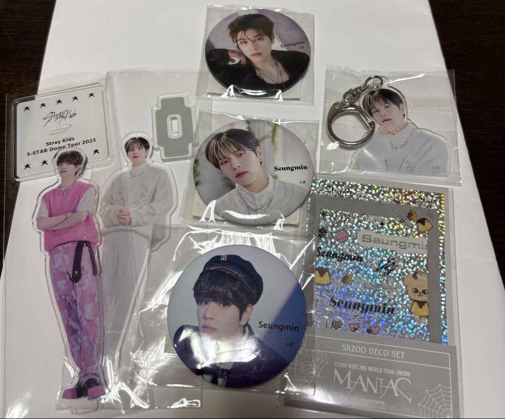 [USED] StrayKids Seungmin Acrylic Stand Can Badge Keychain MANIAC