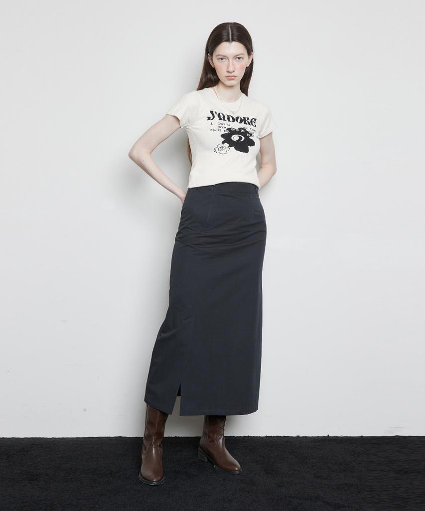 LARTIGENT L3 Nylon Slit Skirt(Black)