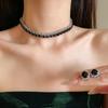 Inlaid Rhinestone Water Drop Tassel Earring & Necklace Set: Chic Design, Cool Style, Elegant Temperament, Women's Trendy Collarbone Accessory.