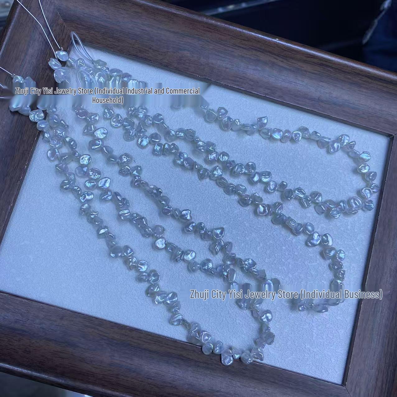 Freshwater Irregular Keshi Baroque Pearl Necklace, 6-7mm Silver Petal Pearl Other фиолетовый