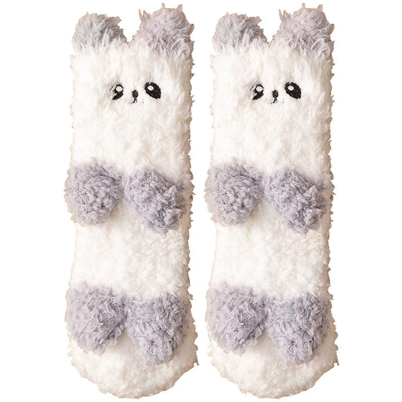 Corallite Socks Men's and Women's Fall and Winter Padded Padded Warm Sleeping Adult Socks Floor Socks