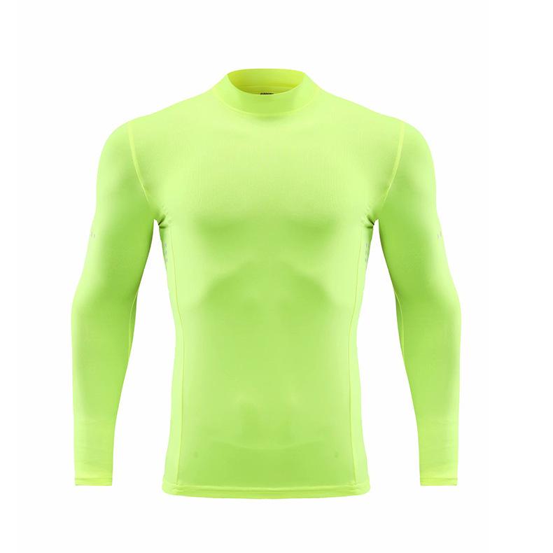 2024 Autumn Men s Quick-Dry Long Sleeve Fitness Top with Half-High Collar M