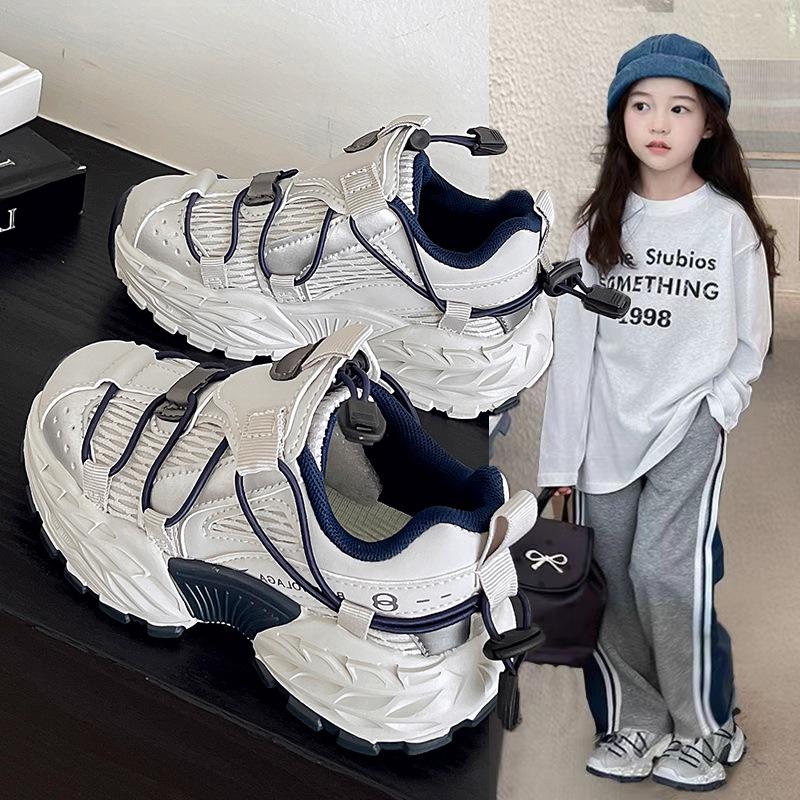 Children's Dad Shoes 2025 New Popular Autumn and Winter Casual Shoes Velvet Sports Running Shoes Boys Wear-resistant and Non-slip