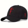Unisex Embroidered Faith Cross Faux Wool Baseball Cap – Sun Protection Duckbill Hat for Outdoors
