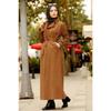 Belted Full Length Hijab Suede Trench Coat