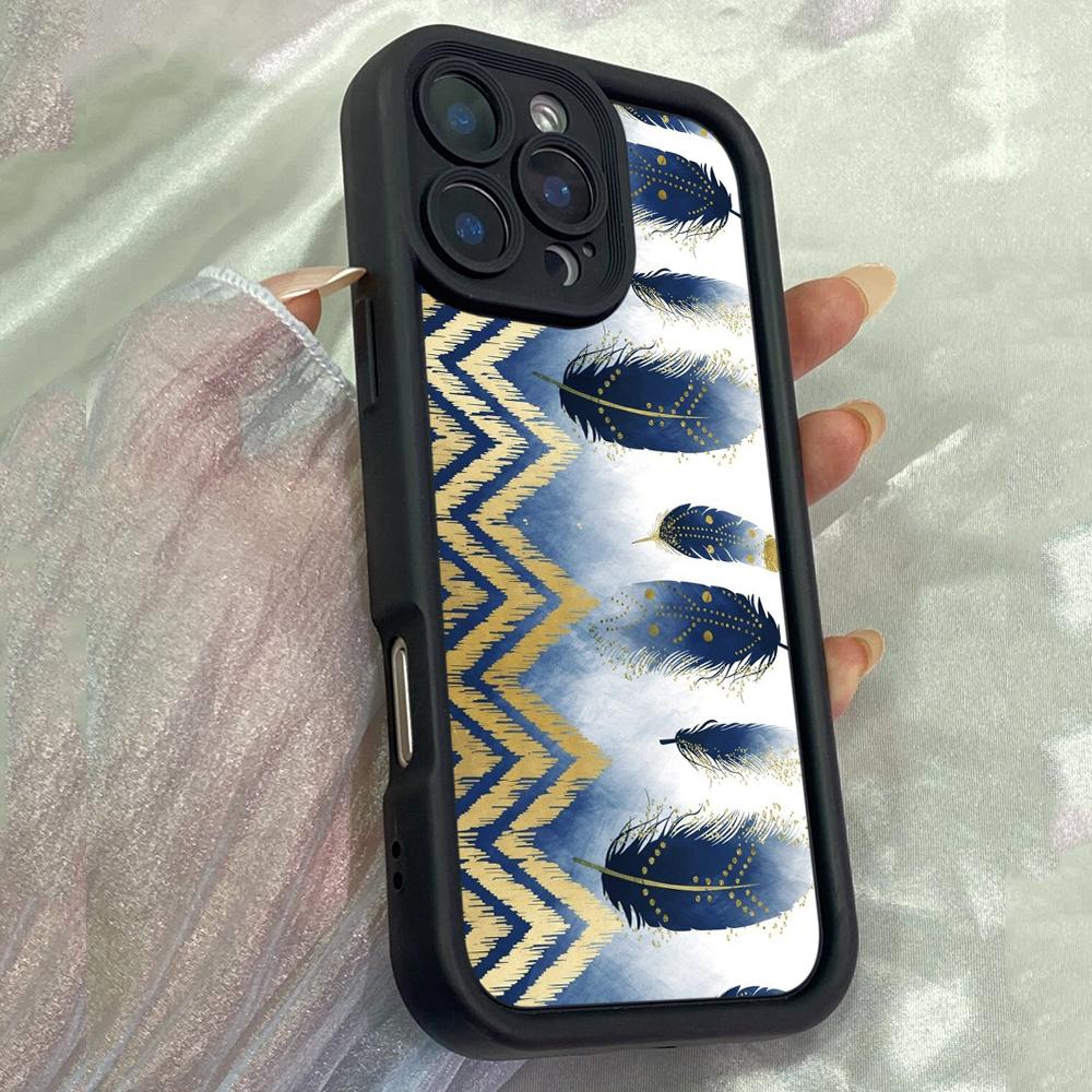 JT104 bright color feathers for iPhone 17 16 15 14 Pro Max Samsung S26 S25 S24 Ultra A17 A16 A07 A56 A06 Xiaomi 15T Redmi 14C 15c Soft TPU Case
