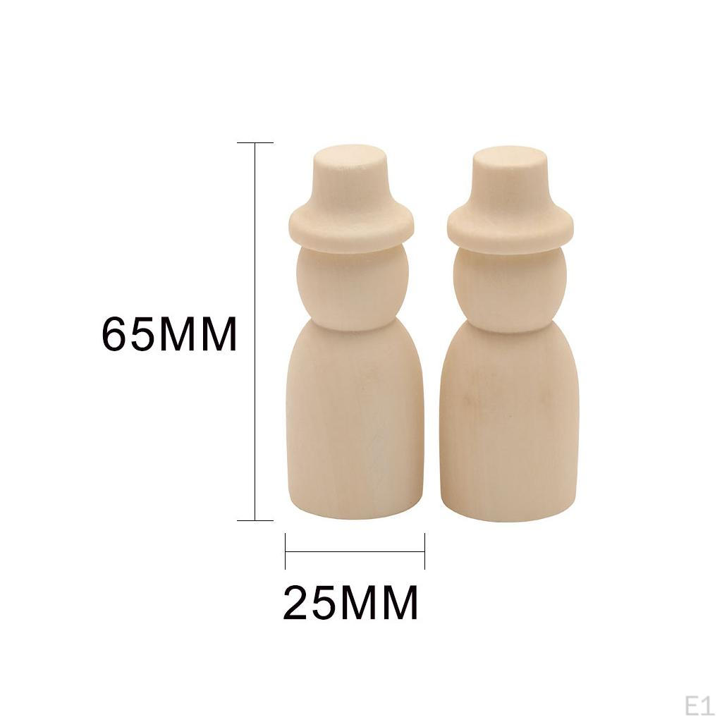 Wooden Peg Dolls (65mm) Unfinished People Small Family Crafts Baby Toys