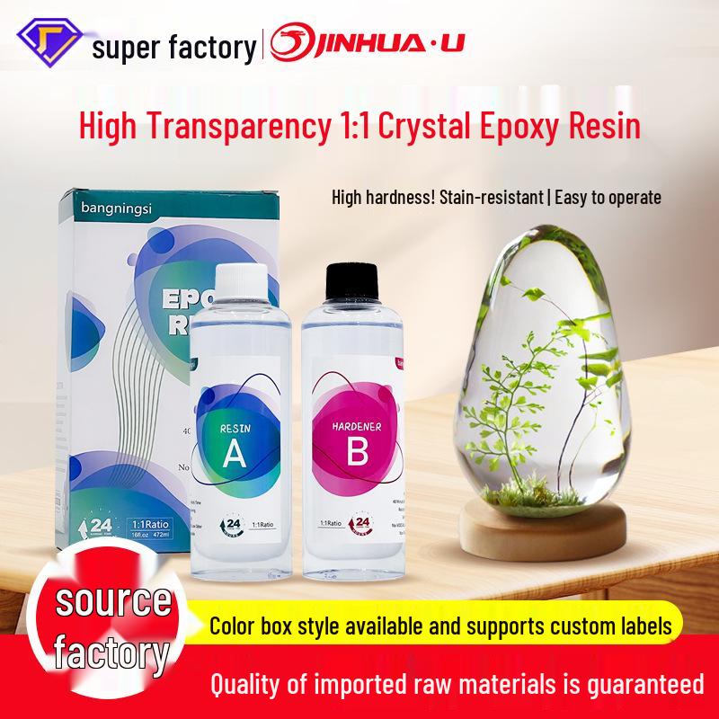 Hoge Transparantie Kristal Epoxy Hars AB Lijm Set voor Knutselen, Aanpasbaar