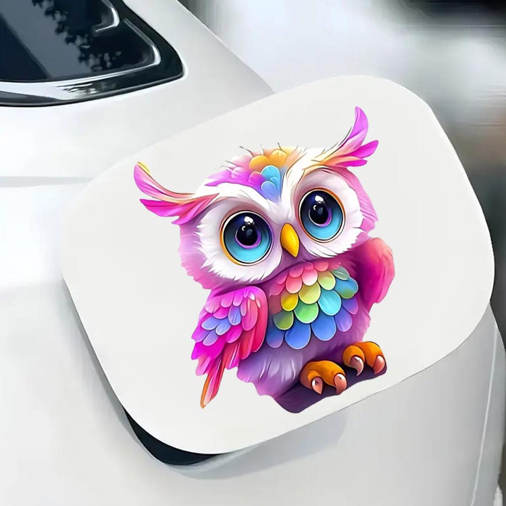 QT2323#15cm Barevná sova Vodotěsná Dekorativní samolepka na auto, Vhodné pro auta, notebooky, nárazníky, skleněná okna