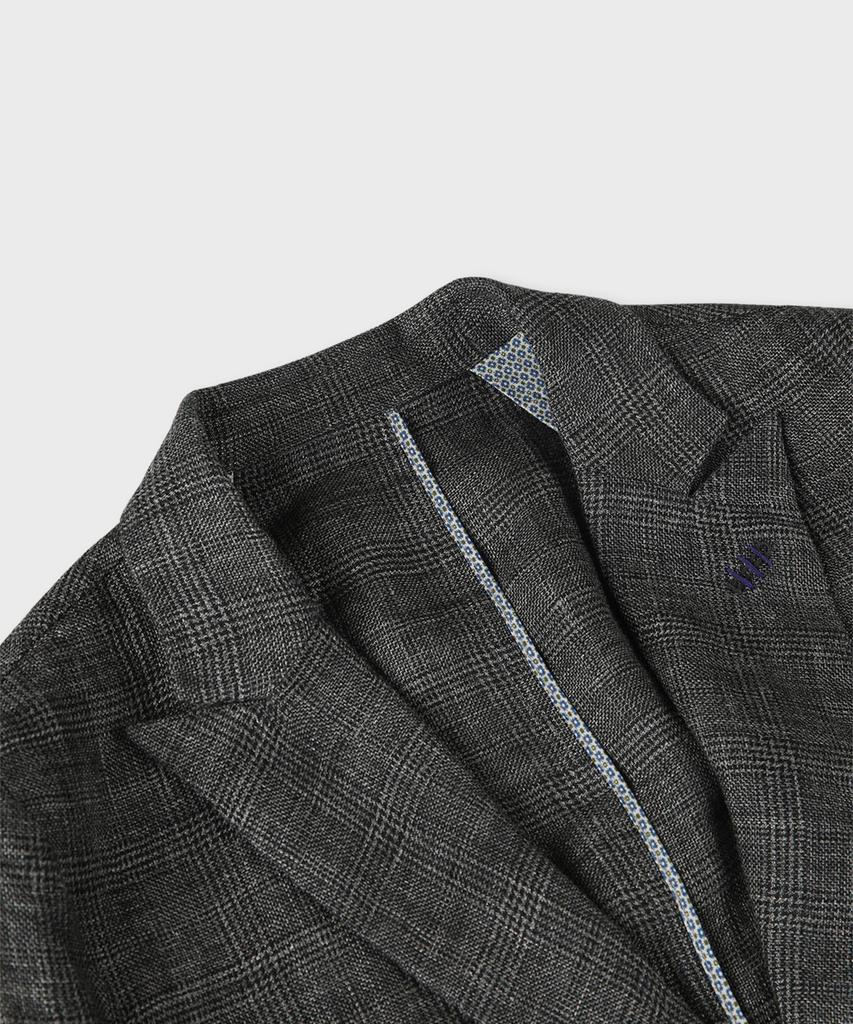 Panicale Grey Linen Classic Check Jacket