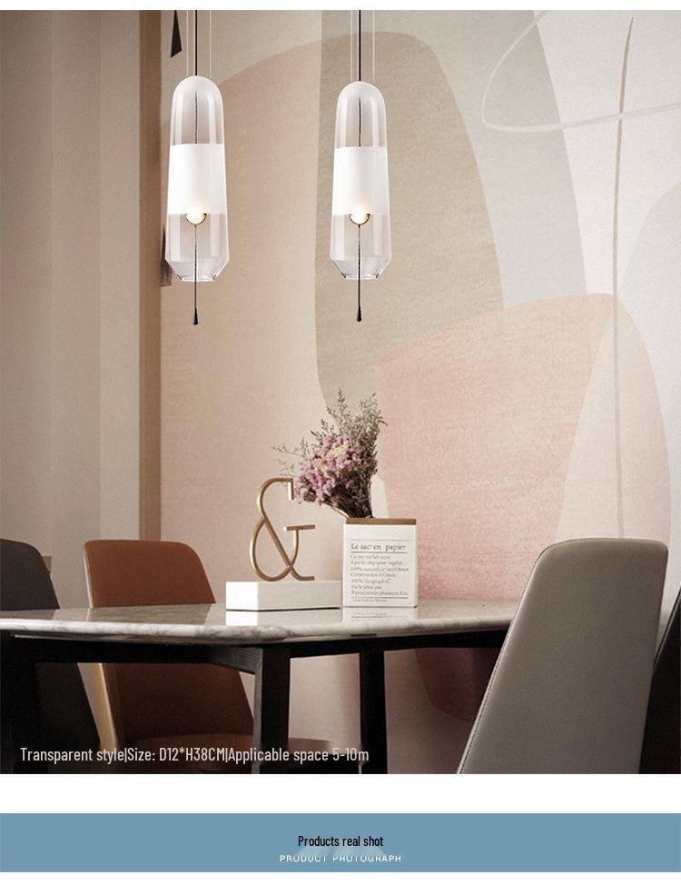 Nordic Minimalist Glass Pendant Light for Bedroom or Living Room