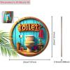 Toilet Wooden Sign with Closestool Pattern - Round Sign for Toilet Door Hanging Decor - Ideal Bathroom Hanging Ornament