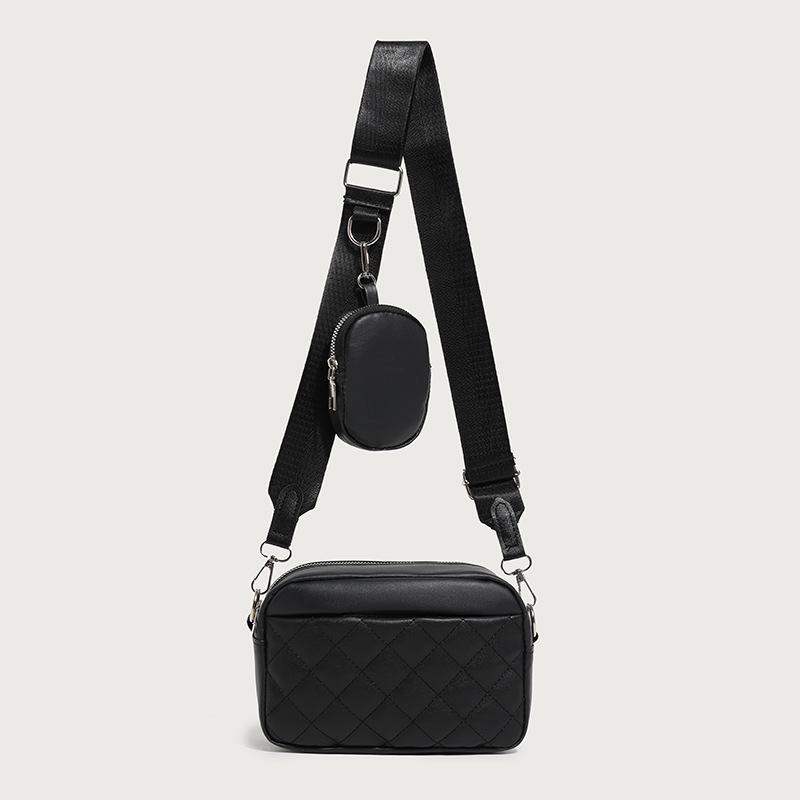 New Fashion Diamond Embroidered Square Bag Front Bag Storage with Mini Change Bag Women's Bag Messenger Bag Trend