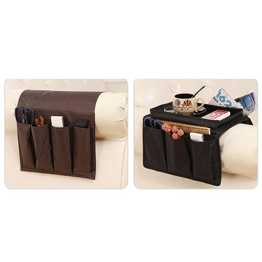 Space Saver 4 Pockets Storage Bag Non-Slip Oxford Cloth Couch Arm Rest Organizer Large Capacity Foldable Sofa Handrail Tray