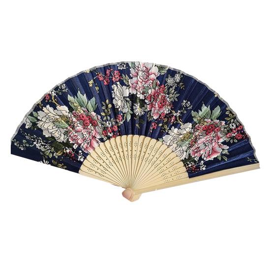 

Складной веер, двусторонний цветочный узор, бамбуковые полые ребра, подиумы, танцевальный реквизит, женский летний ручной веер, товары для вечеринок