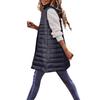 Fashionable Women's Long Down Vest Women's Casual Sleeveless Hooded Down Vest Jacket