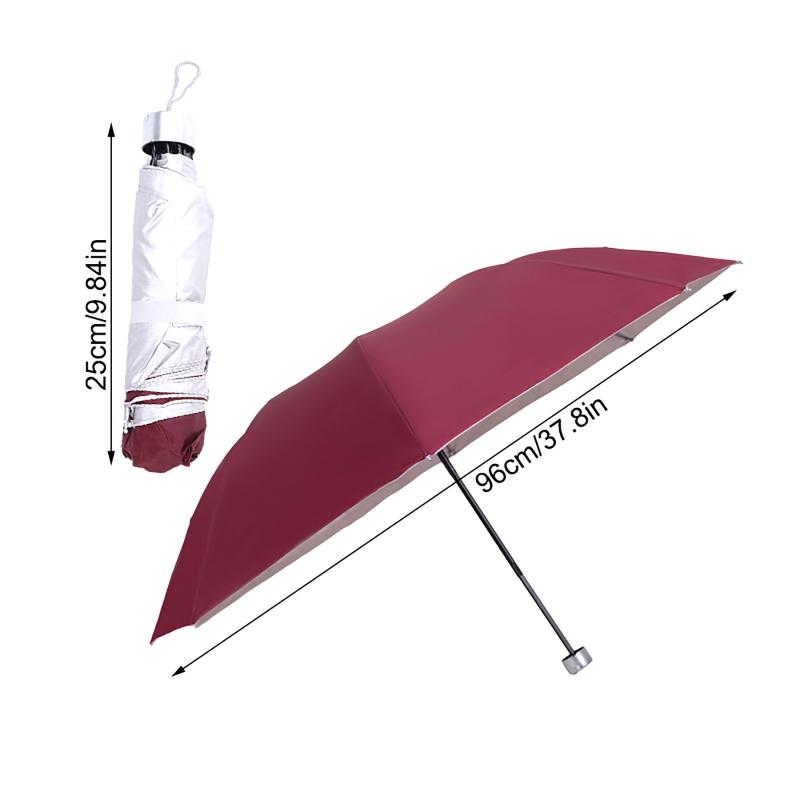 8 Bone Silver Glue Manual Folding Umbrella With Thick And Durable Keel Rain Sun Umbrellas Windproof Multi-Color Travel Umbrella
