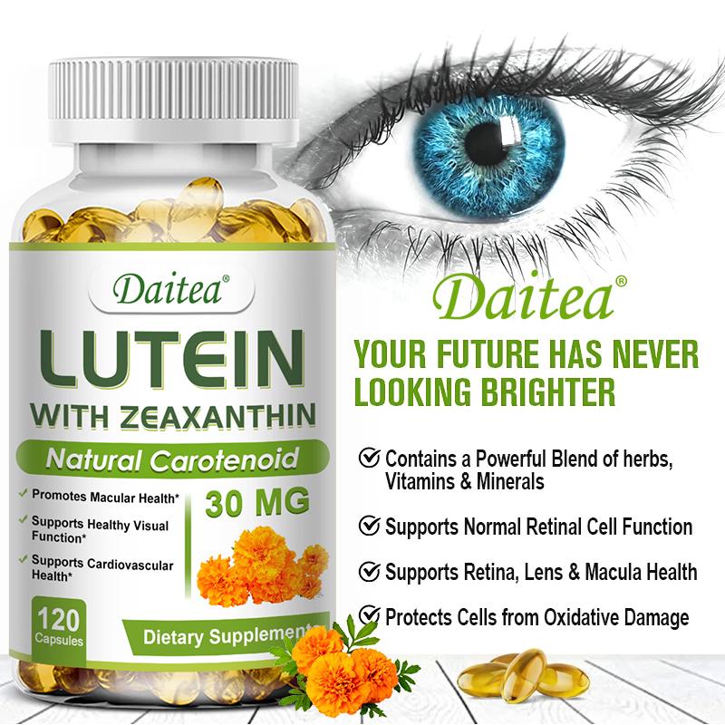 Capsule di Luteina con Zeaxantina, Estratto di Petali di Calendula, Integratore Alimentare da 120 Pezzi
