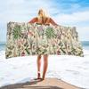 Pink Peonies Rose And Iris Quick-Dry Beach Towel Bathroom Microfiber Face Towel Outdoor Sport Swimming Camping Yoga Women Gift