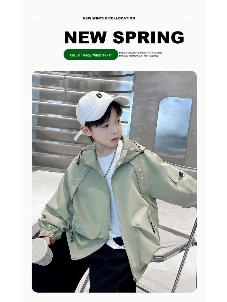 Chłopięca kurtka wiatrówka na wiosnę/jesień 2025: Modna i wiatroodporna cienka kurtka dla starszych dzieci