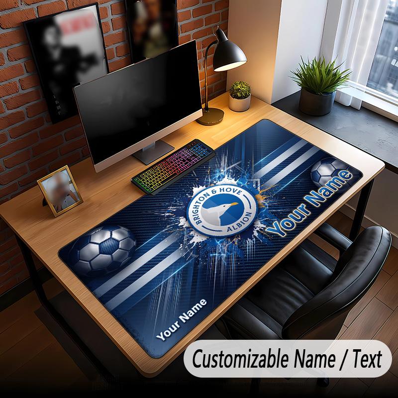 Large Mouse Pad Brighton & Hove Albion Football Print Custom Name Text Desk Mat for Office Gaming