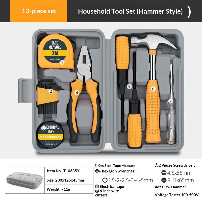 13/24Pcs Diy Tool Kit For Women Mini Home Toolbox Set With Hammer Pliers Wrench Screwdriver Basic Starter Tools