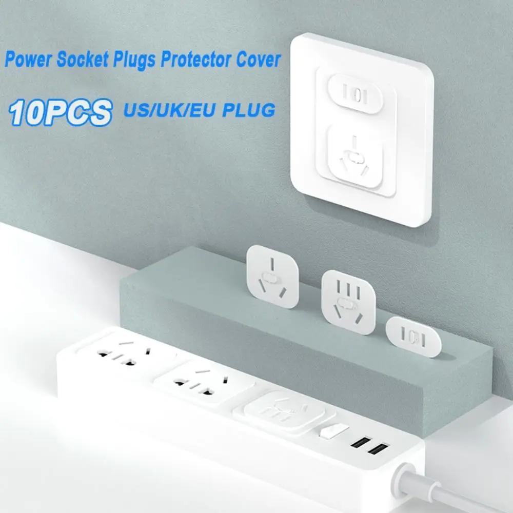 10Pcs US/EU/UK Plug Socket Plugs Protector Safety Anti Electric Socket Plastic Security Locks Baby Child Lock Power Socket Cover
