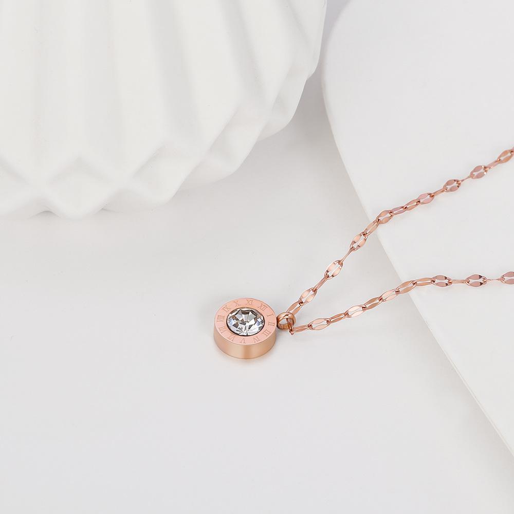 

Модные хрустальные чокеры-ожерелья из титановой стали с новым цирконом, круглые циркониевые подвески с римскими цифрами