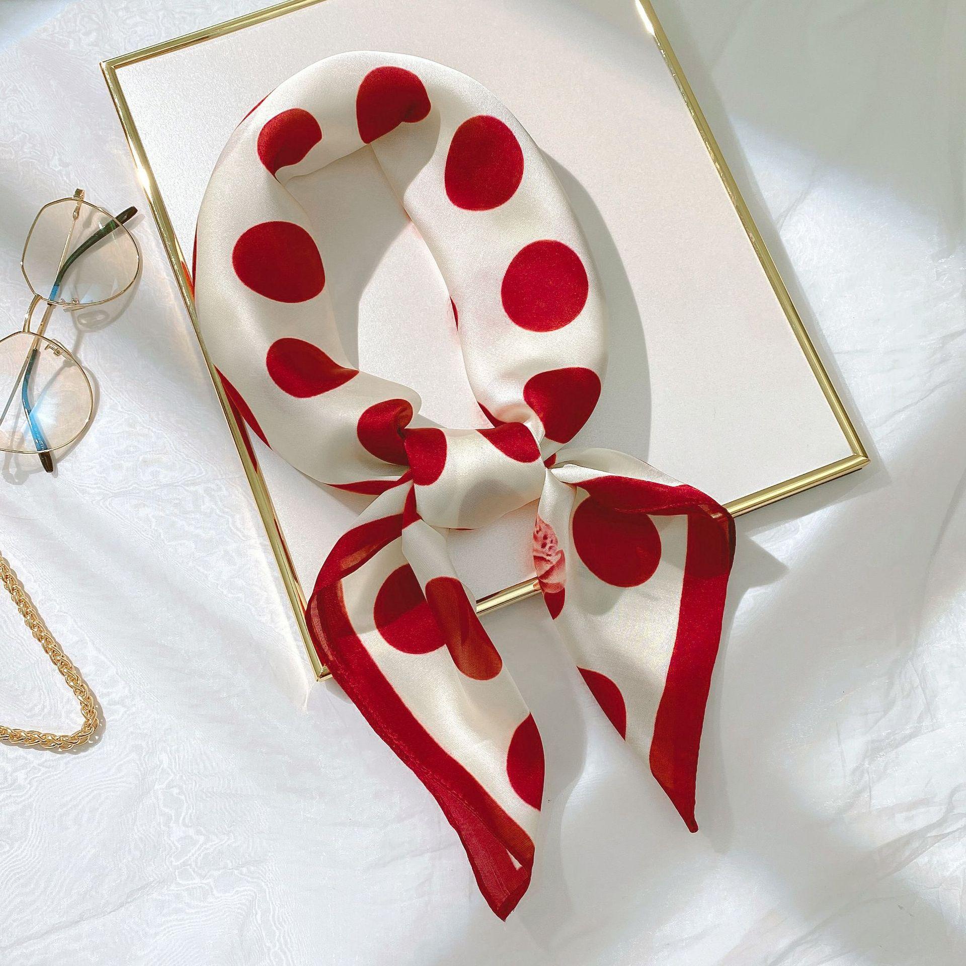 Полосатый шелковый шарф-повязка для волос 70*70CM . — фото 9