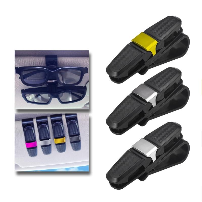 Sunglasses Holder for Car Sun Visors Eyeglass Hanger Clip Card Ticket Holder