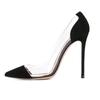 Hot-selling Pointed Splicing Transparent Cm High-heeled Women's Versatile Single Shoes