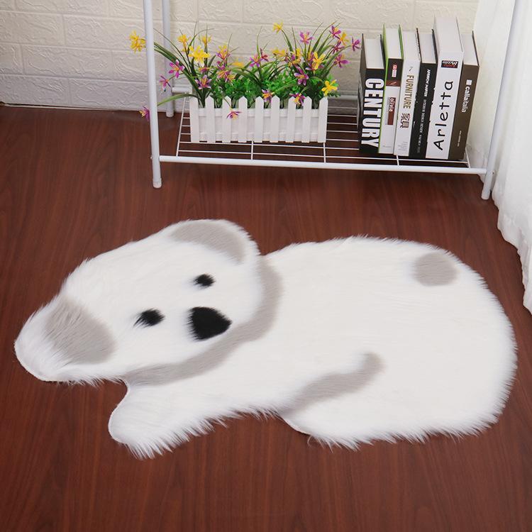 Faux Fur Rug Long-haired Panda Koala Animal-shaped Carpet Mats Living Room Bedroom Rug