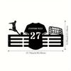 Personalized Soccer Trophy Metal Wall Rack | Custom Sign & Hooks for Kitchen, Lounge, Veranda Decor | Customizable Gift