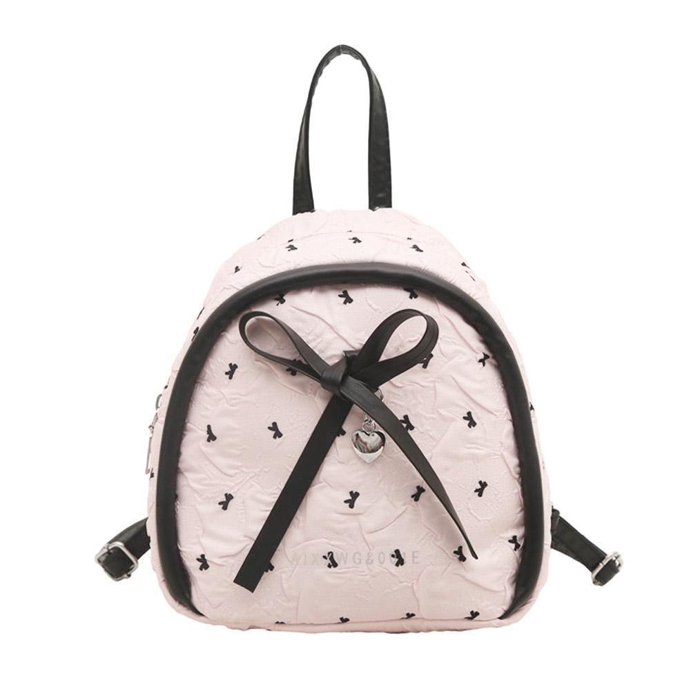 Fashion Bow Women's backpacks Cute pink sweet Bow Print Handbag Shoulder Bag Trendy Commuting Bag Student Schoolbag Gift