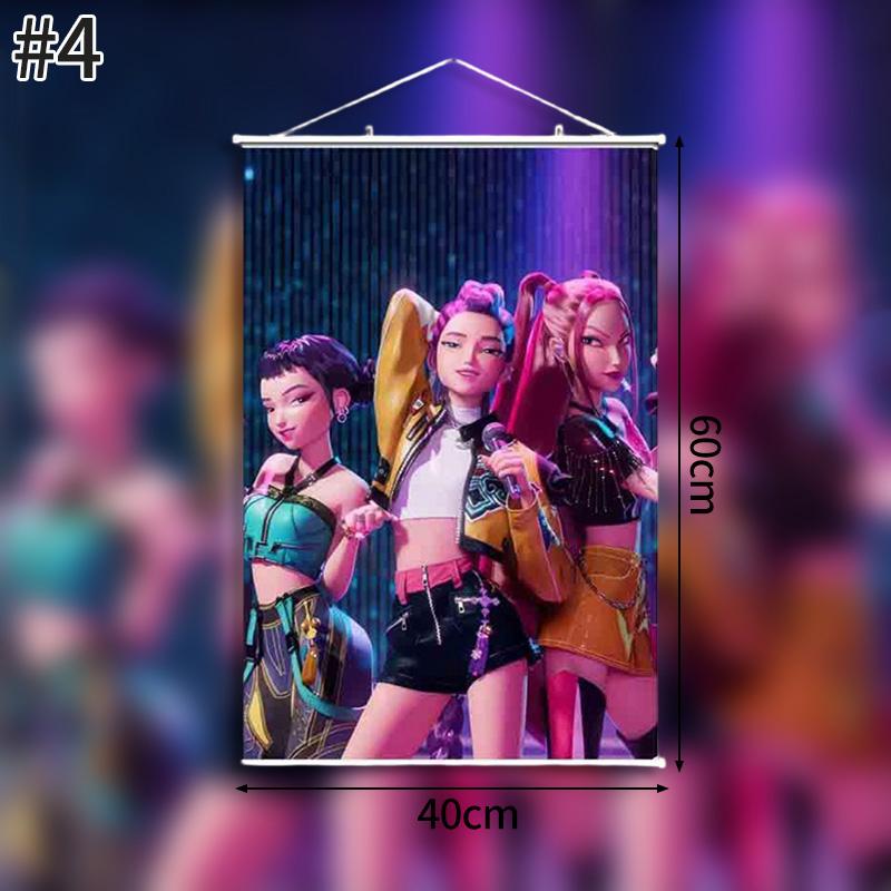 K pop İblis Avcısı Arka Plan Huntrix Çizgi Film Duvar Halısı Kpop Savaşçı Posteri Ev Partisi Duvara Asılan Arka Plan