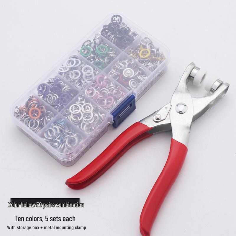 Five-Prong Solid Color Metal Snap Buttons for Baby & Children's Clothing