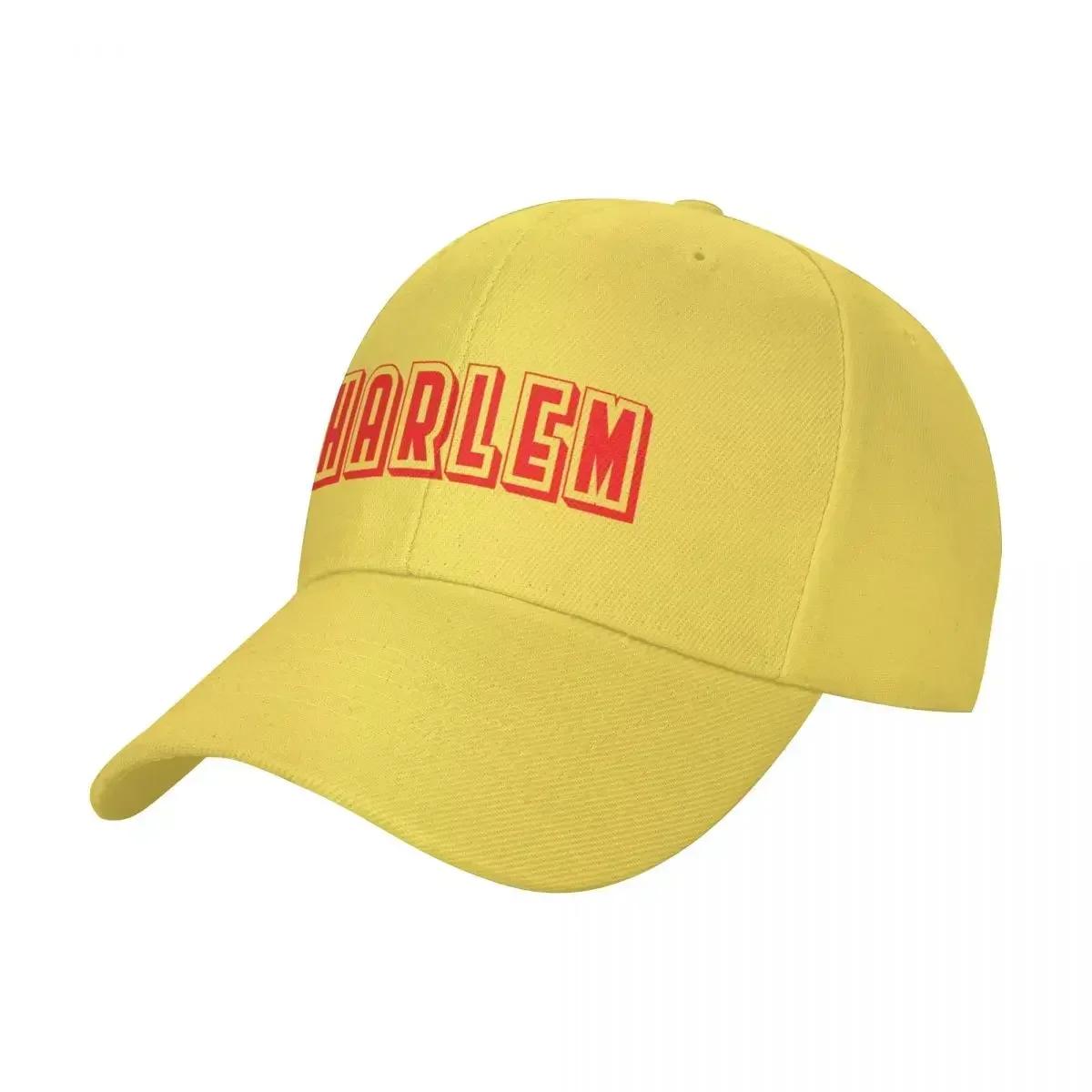 Harlem Text With BorderCap Baseball Cap GentleUnisex Hat Luxury Hat Fluffy Hat Womens Golf Clothing Unisexs Adjustable