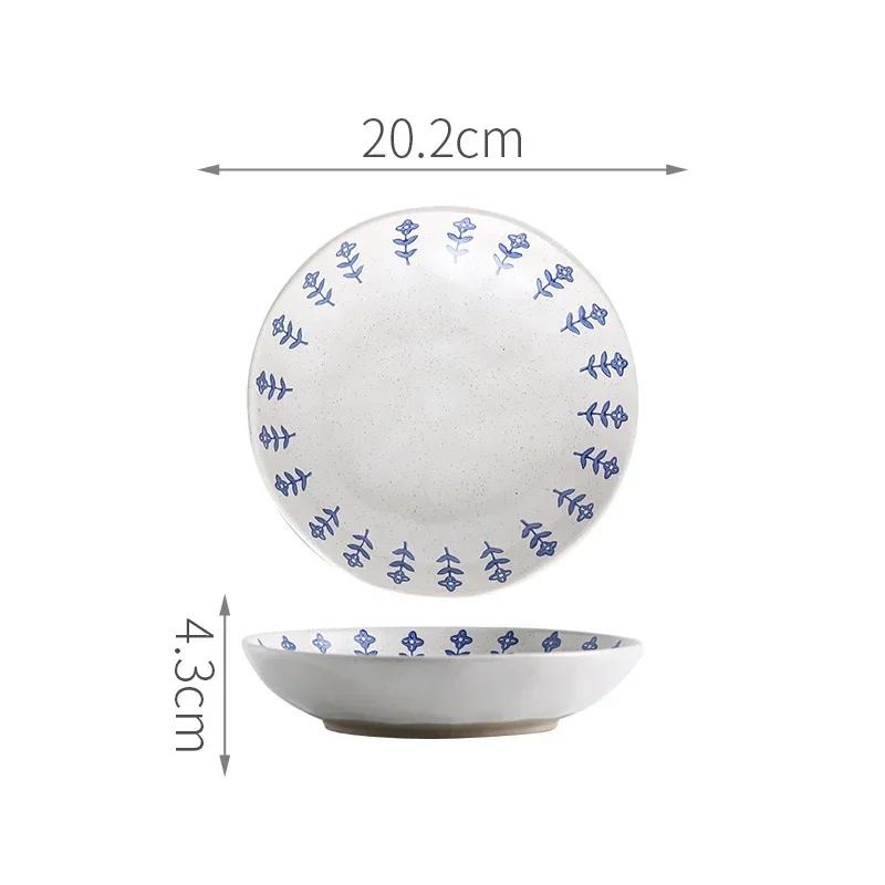 Japanese Style Ceramic Plate Retro Restaurant Dessert Salad Bowls Delicious Dishes Dining Plates Exquisite Home Tableware