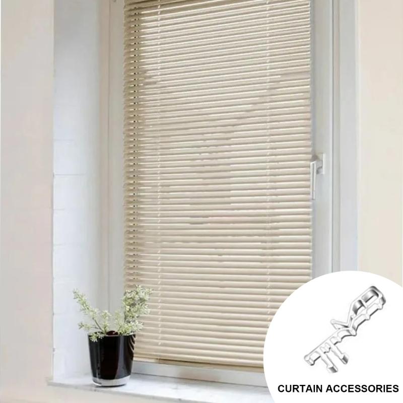 24 Buc Clipuri pentru Jaluzele Cortină Clipuri Orizontale pentru Fixarea Jaluzelelor de Fereastră pentru Valanță Ascunsă Plastic Transparent