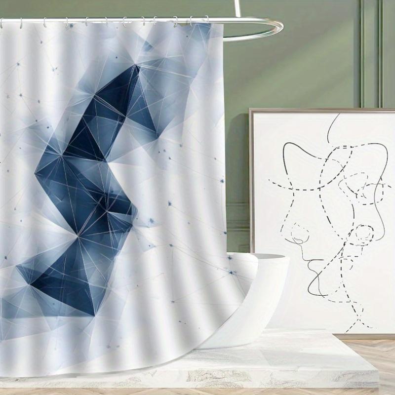 

Tech Cube Smoke Bathroom Set – Shower Curtain With Hooks,Modern Home Decor W60H190(CM)-1 Pcs
