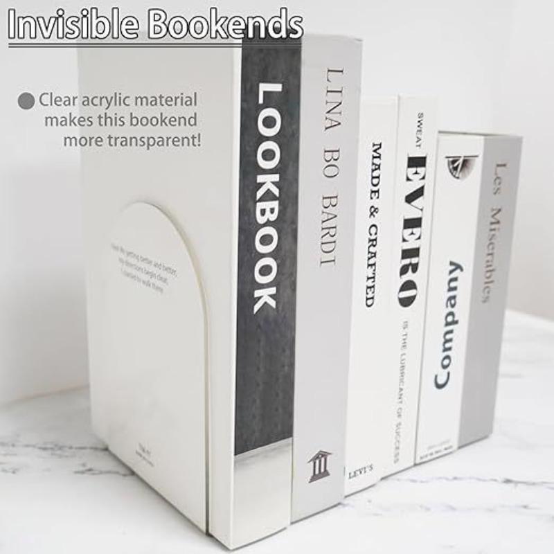 Anti Slip Book Support Transparent Organic Glass Book Stand Suitable for School Libraries Desktop Organizing Bookshelves with Acrylic Book Blocks