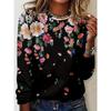 Bright Vibrant Flower 3d Graphic Print T-Shirt Women Fashion Casual Oversized Long Sleeve T-shirt Women Clothes Blossom Tops Tee