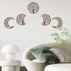 5 Pcs Black Tree Wall Decor Tree of Life Moon Phase Boho Wall Art Aesthetic Hollow-out Farmhouse Hanging Decor for Living Room Bedroom