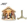 Durable Wood Nativity Set Scene Wooden Tabletop Sign, Christmas Manger Holy Family Figurine Decor, for Table Decor Religious Xmas Desktop Ornament,